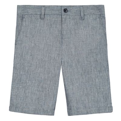 Boys' grey textured linen blend shorts